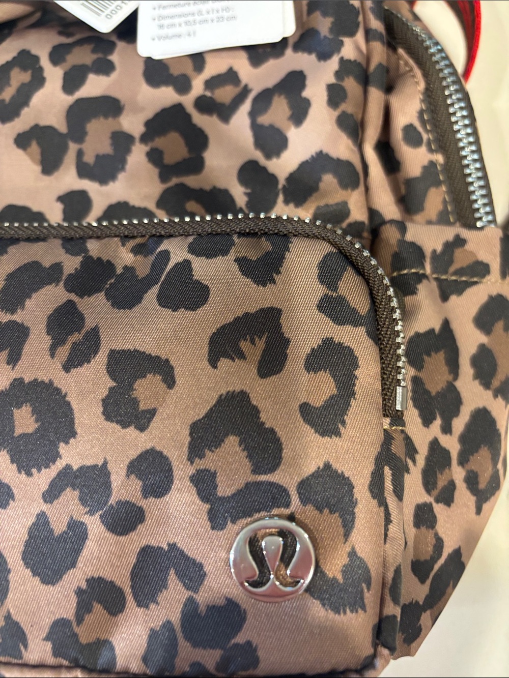 lululemon athletica Leopard Print Mini Backpack with Red-Striped Strap - Picture 4 of 4